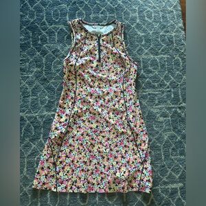 Athleta Multicolor Floral Zip Athletic Tennis Golf Dress